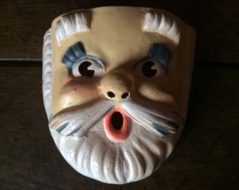 Vintage 1960s French Child Santa Father Christmas Fancy Dress Mask / EVE of Europe