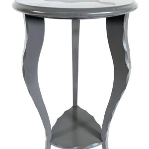 Vintage French Refurbished Grey Double Plant Stand Plinth Table Wooden Side Flower Pot Ornament Display Tabouret Sellette c1960-70&#39;s / EVE
