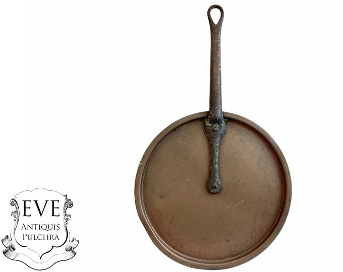 Vintage French Large Hanging Copper Iron Stove Saucepan Lid Etsy