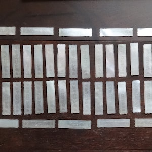 Antique Chinese mother of pearl gaming gambling tokens markers chips rectangular counters SOLD INDIVIDUALLY circa 1800-1900&#39;s / EVE Europe