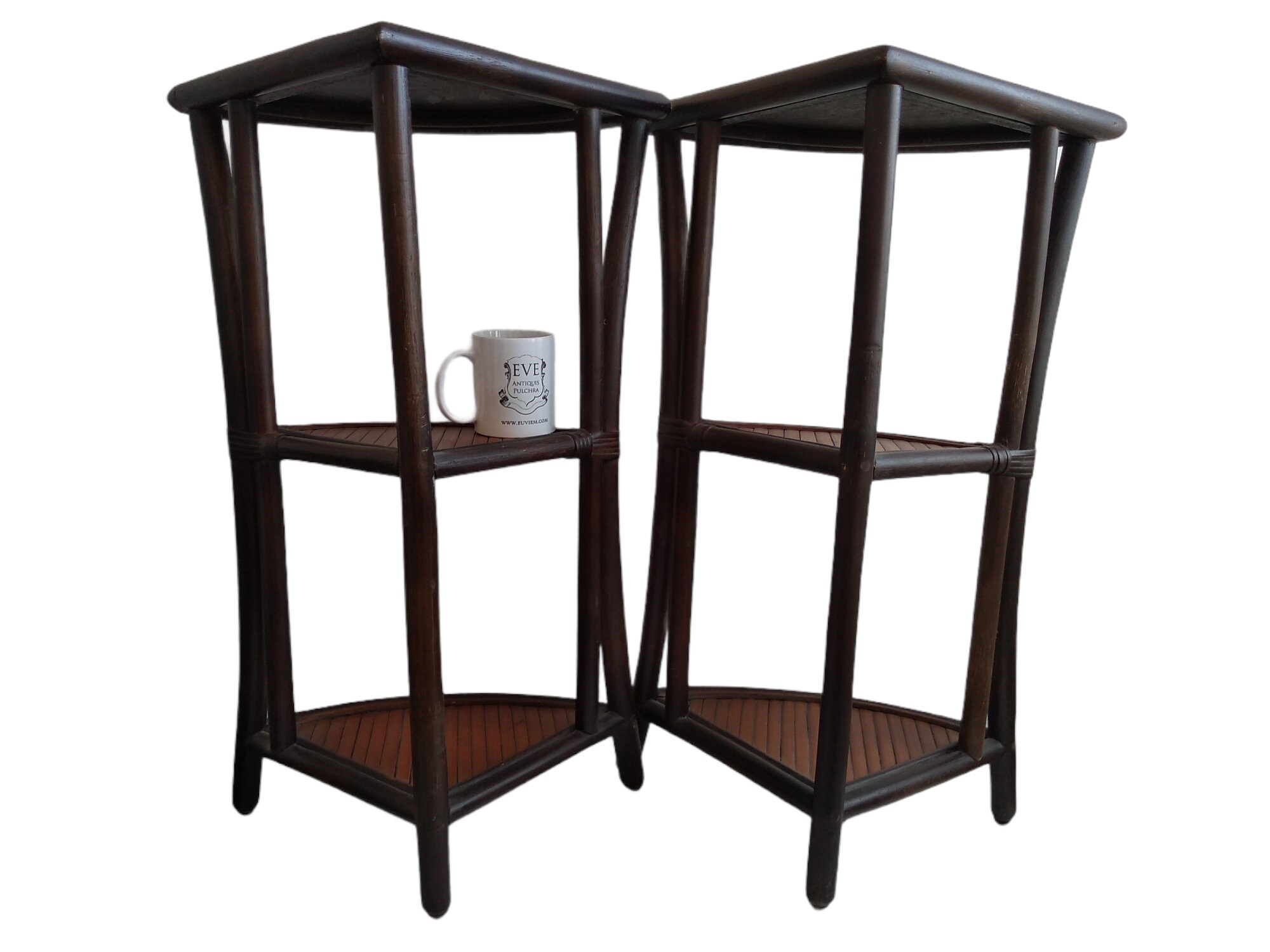 Vintage French Wooden Wood Stand Corner Shelf Standing Display Etsy