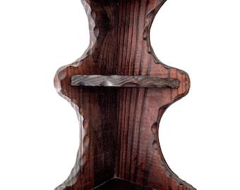 Vintage French Rustic Wooden Wood Stand Corner Shelf Wall Hanging Display Shelfs Storage circa 1970's / EVE