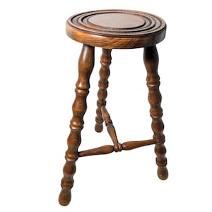 Stool Plant Stand Vintage French Wooden Wood Chair Seat Kitchen Side Table Kitchen Flower Pot Plinth Display Tabouret circa 1960-70&#39;s / EVE
