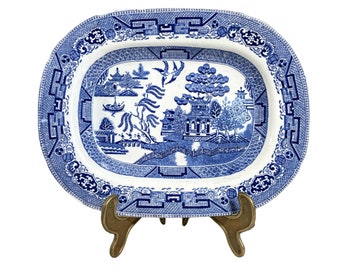 Paire D'assiettes Johnson Bros Motif Saule Bleu/blanc 10 Pouces - Occasion