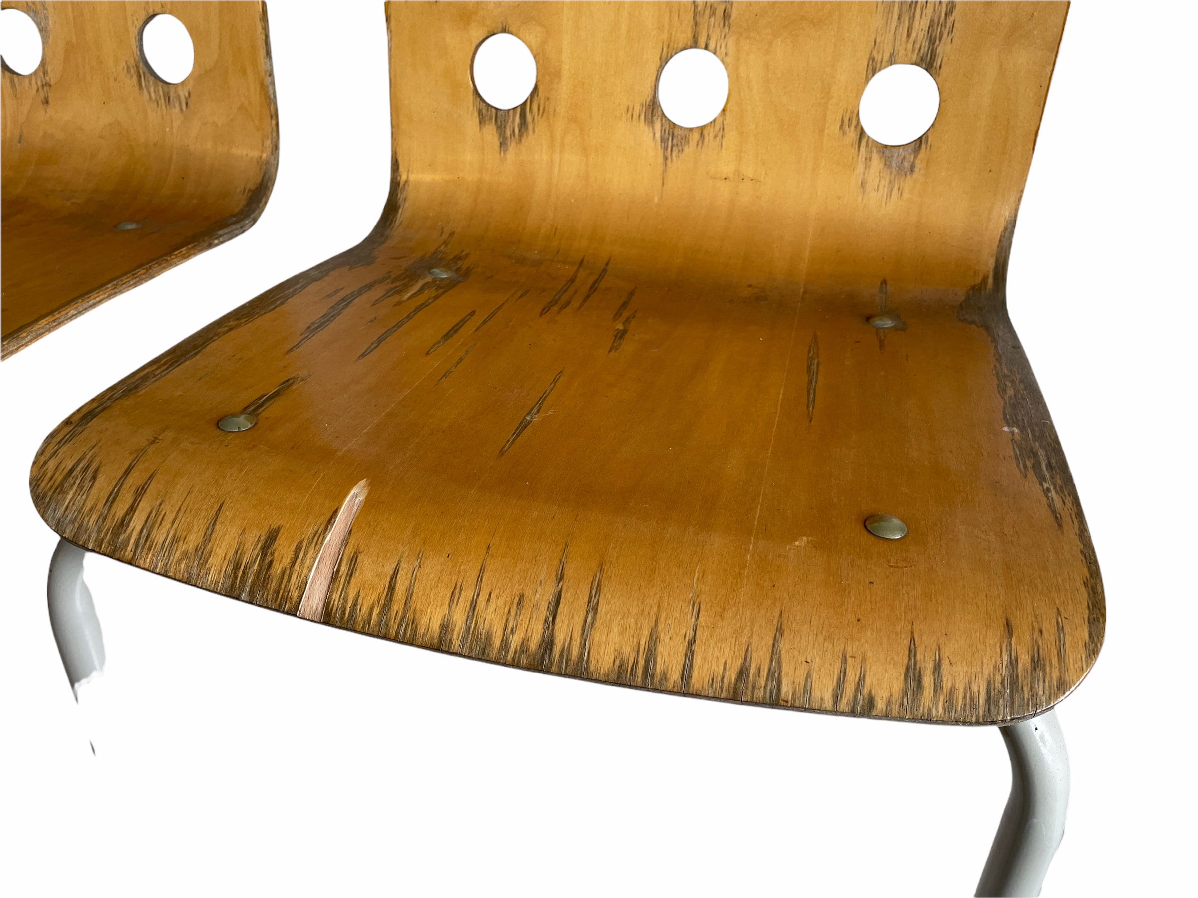 Vintage Chair Metal Wood Jules Ikea Bistro Cafe Seat Kitchen Side