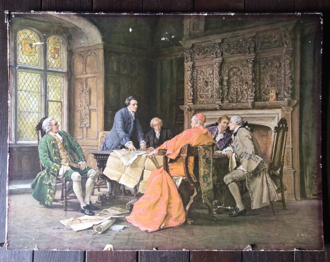 Vintage English Pope Bishop Red Robe Chambers Paper Print by M Davaston ...