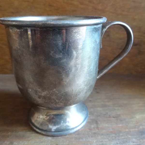 Vintage English Small Metal Cup Beaker Cup Mug Drink Dinking Handled Handle Tea Coffee circa 1910-20's / English Shop