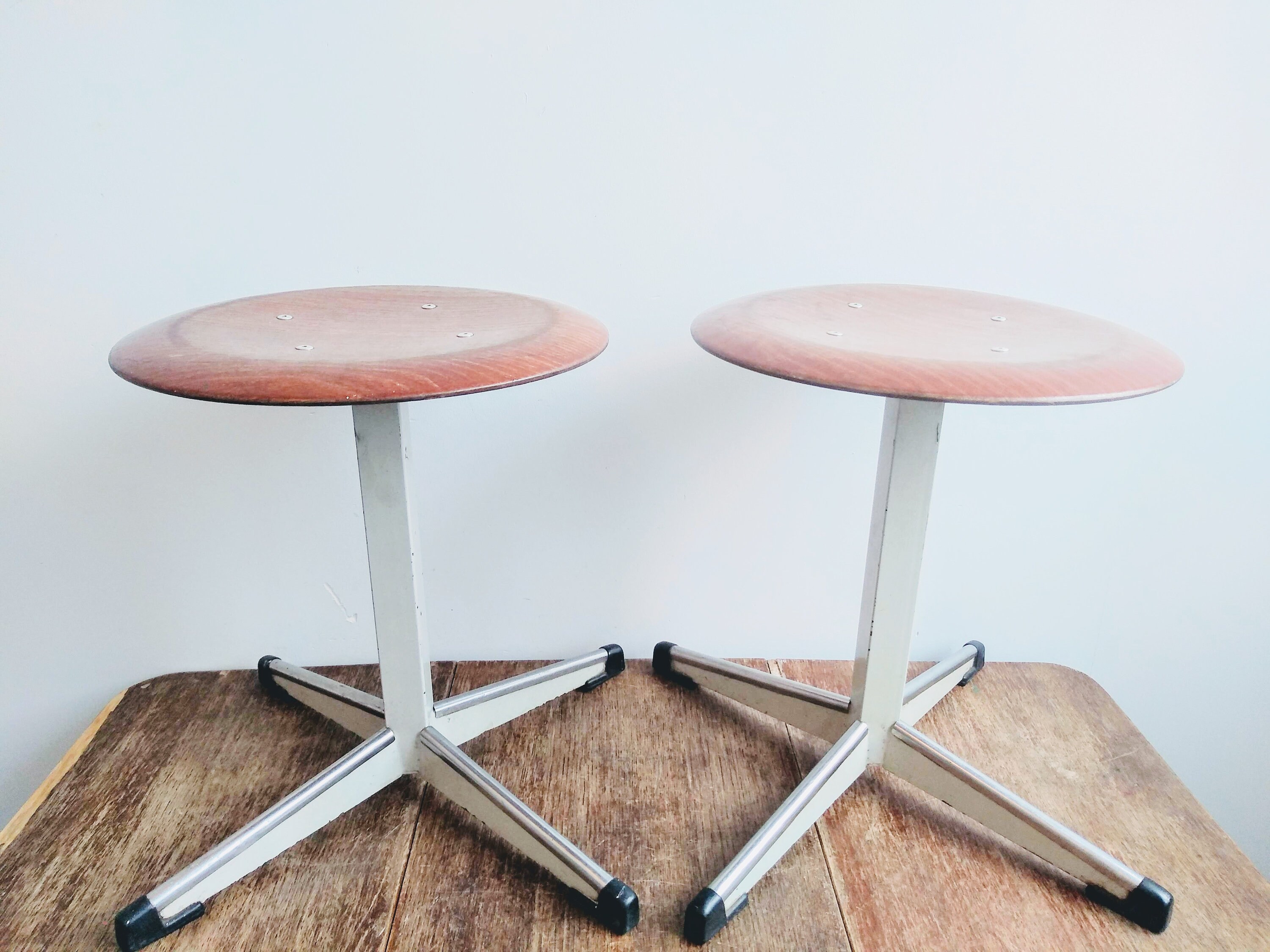 Stool Vintage French Wooden Metal Small Chair Seat Kitchen