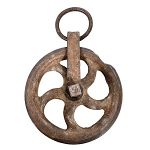 Antique French Well Barn Pulley Wheel Industrial Farm Machinary Lifting circa 1910-20's / EVE