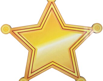 Vintage French Gold Large Star Jewellery Shop Sign Decoration Design Display Thick Plastic c1990-2000 / EVE