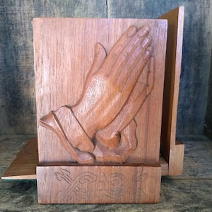 Vintage English Praying Prayer Hands Religious Church Religion Bookends Book Ends circa 1950-60&#39;s / EVE of Europe