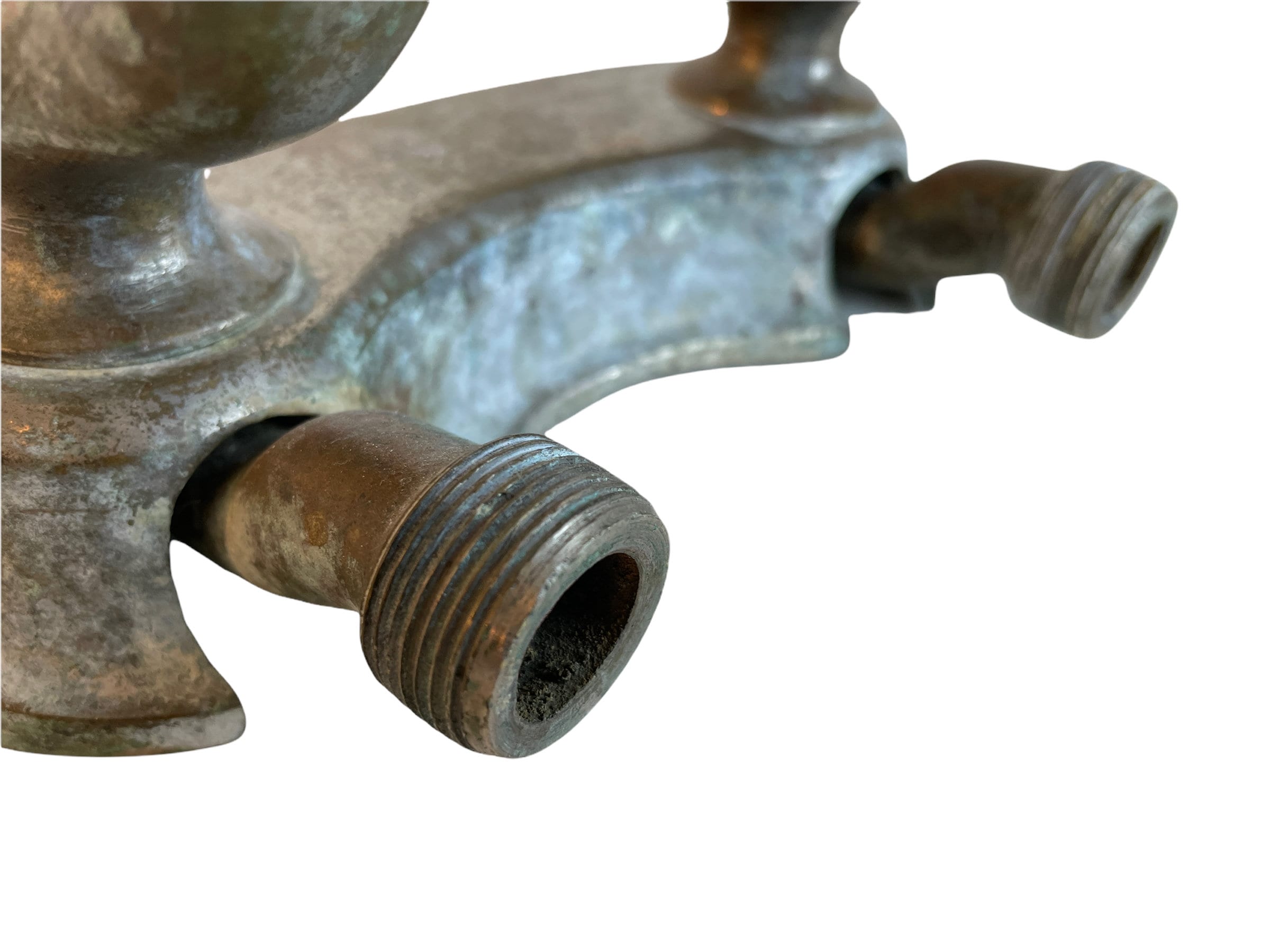 Antique French Metal Brass Bronze Kitchen Sink Bathroom Hot Cold Froid