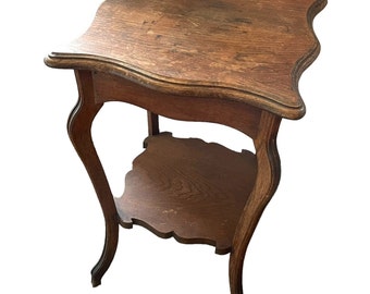 Vintage French Wooden Wood Side Table Stand Plinth Flower Pot Ornament Display Rustic Rural Worn circa 1940-50's / EVE