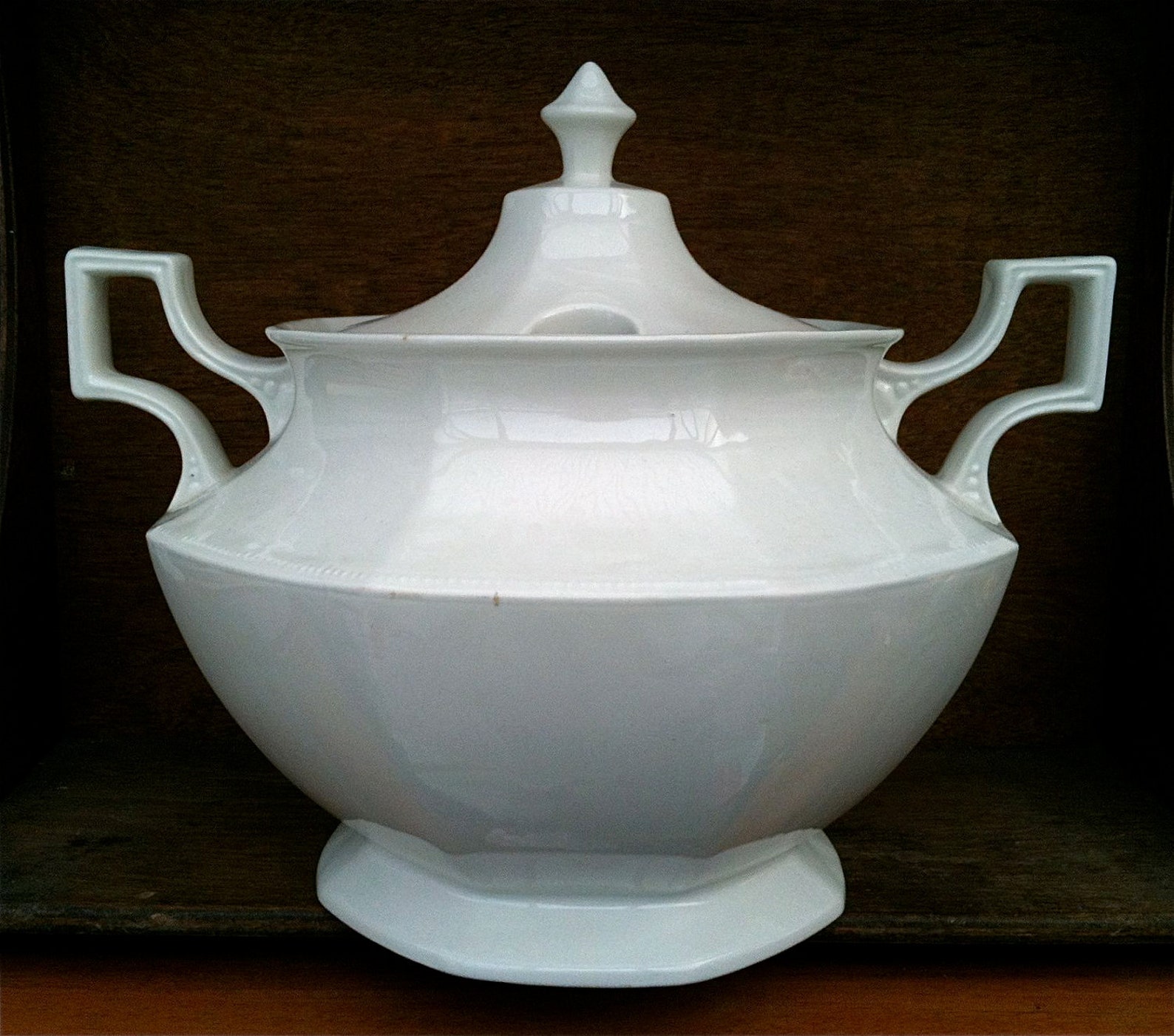 Vintage English Extra Large White Terrine Soup Bowl Circa Etsy