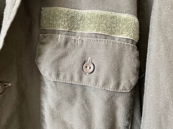 Vintage German Army Shirt Uniform Khaki Cotton Mi… - image 4