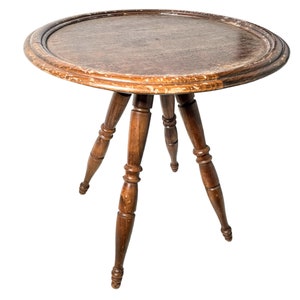 Vintage Table French Wooden Side Coffee Small Stand Display Plinth Ornate Decoration c1940-50's / EVE