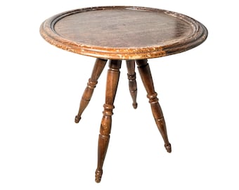 Vintage Table French Wooden Side Coffee Small Stand Display Plinth Ornate Decoration c1940-50's / EVE