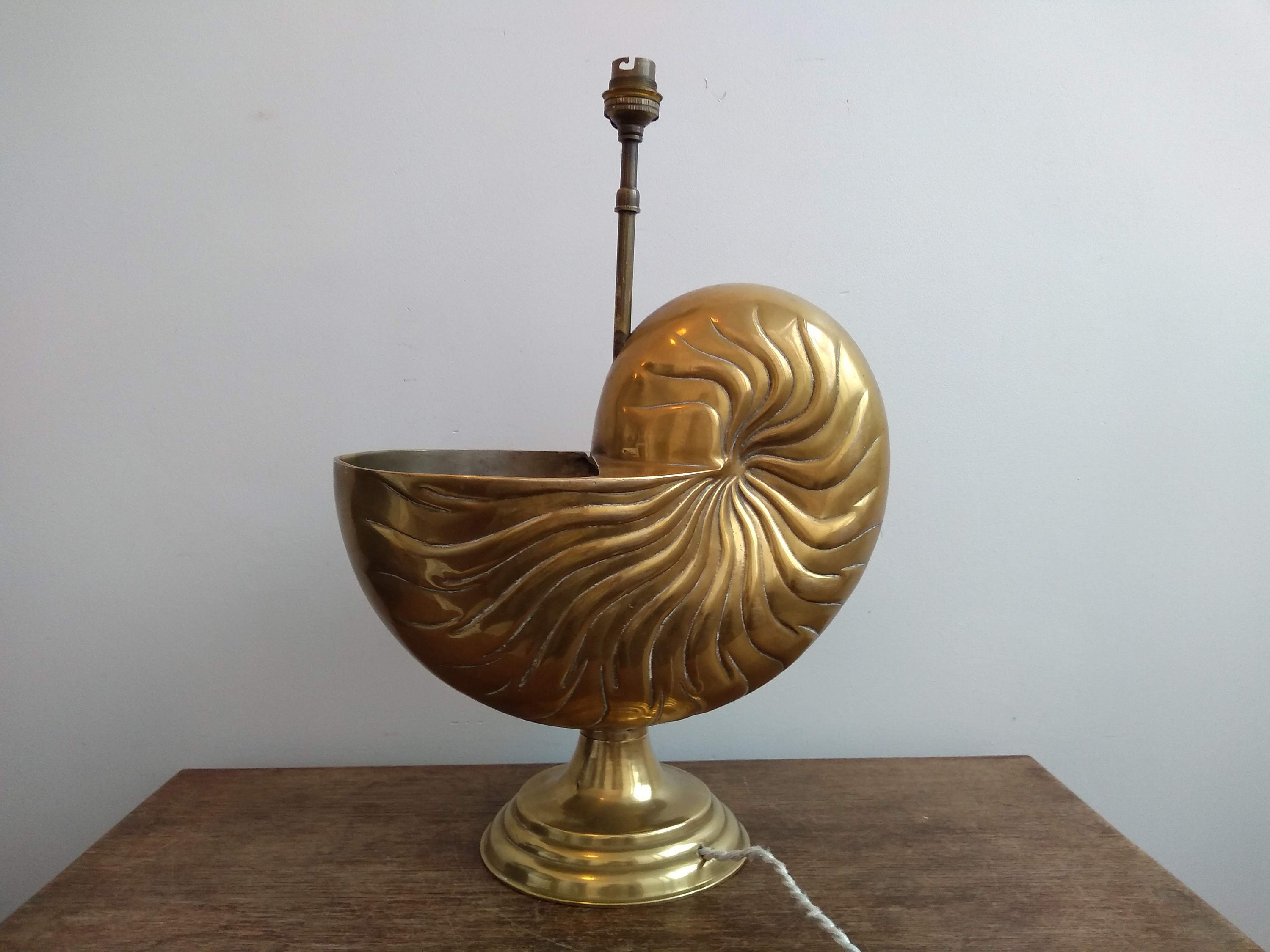 Vintage French Large Heavy Brass Nautilus Sea Shell Desk Standing Writing  Lamp in the Style of Maison Charles Light C1950's / EVE of Europe -   Canada