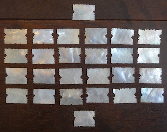 Antique Chinese INDIVIDUAL Mother Of Pearl Gaming Chips Counters Tokens Hand Produced Carved Engraved circa 1800-1900&#39;s / EVE of Europe