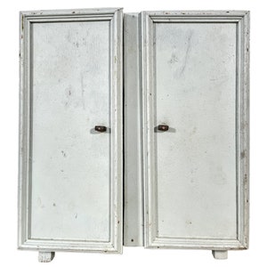Vintage French Painted Light Blue Wooden Wood Small Sideboard Storage Cabinet shelf box cupboard circa 1950-60&#39;s / EVE