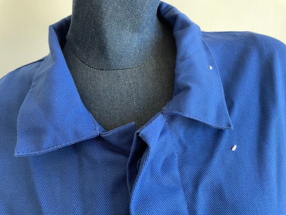 Vintage French Blue Work Cotton Jacket Farmer Jac… - image 2