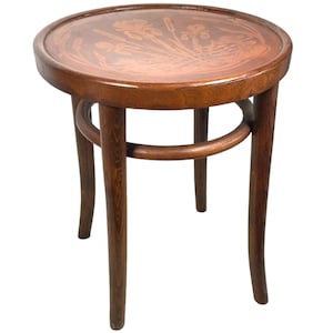 Vintage French Bent Wood Pole Stool Table Plinth French Plant Stand Flower Pot Ornament Display Side Design Tabouret c1930-40's / EVE
