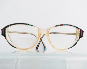 Vintage English bifocal bi-focal prescription glasses spectacles optical aids including case circa 1970-80's / EVE of Europe