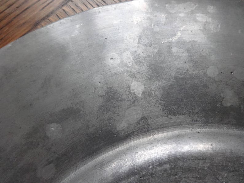 Antique French medium Pewter Etain dish tray charger platter plate serving table display old aged used circa 1900/'s English Shop