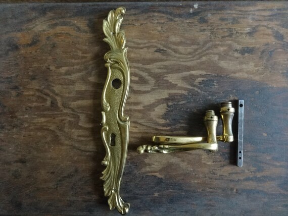 Vintage French Ornate Brass Door Handles Plates Interior Circa 1970 1980 S English Shop