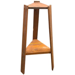 Vintage French Home Plant Stand Plinth Table Wooden Side Flower Pot Ornament Display Shelf Side Table Design Tabouret c1970-80's / EVE