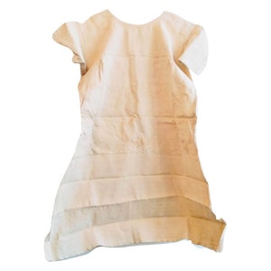 Antique French Linen Hemp Night Shirt Smock Biaude Medium Ladies circa 1900 / EVE of Europe