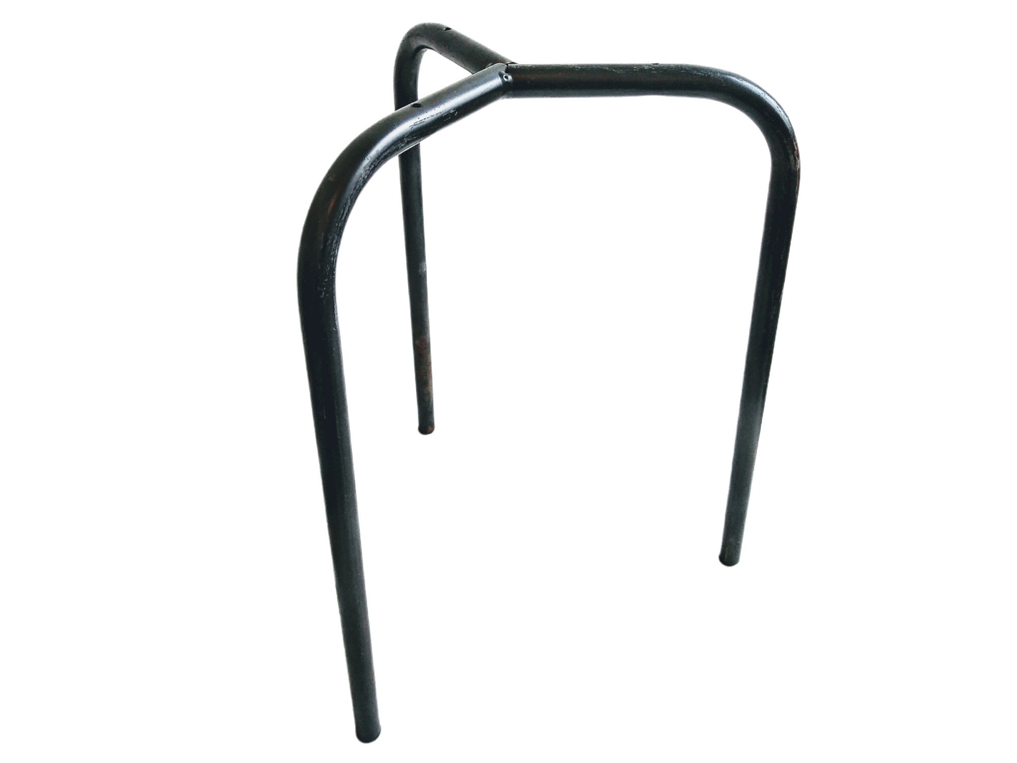 Vintage French Black Metal Stool Legs Small Chair Seat Table Stand Display Industrial Look MULTIPLES AVAILABLE Tabouret c1970-80's / EVE