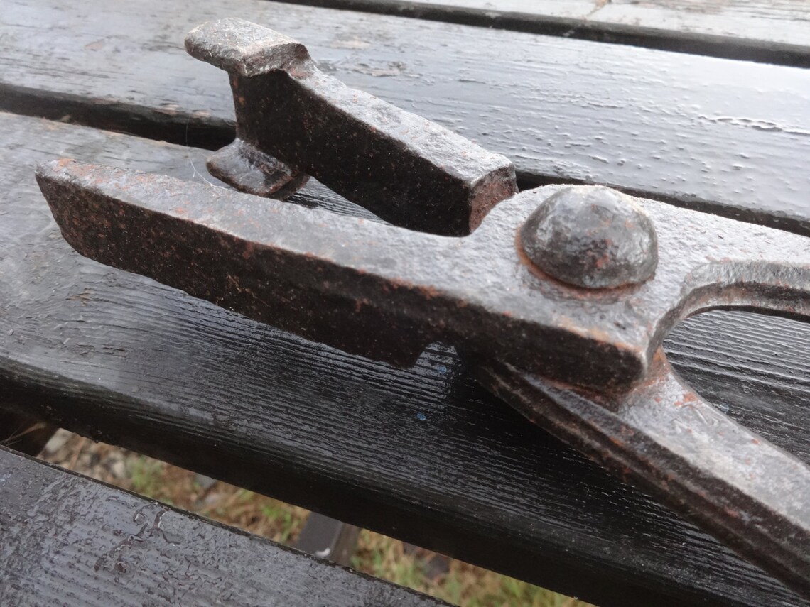 Antique French Extra Large Metal Tongs Pliers Tool Ironsmith Etsy