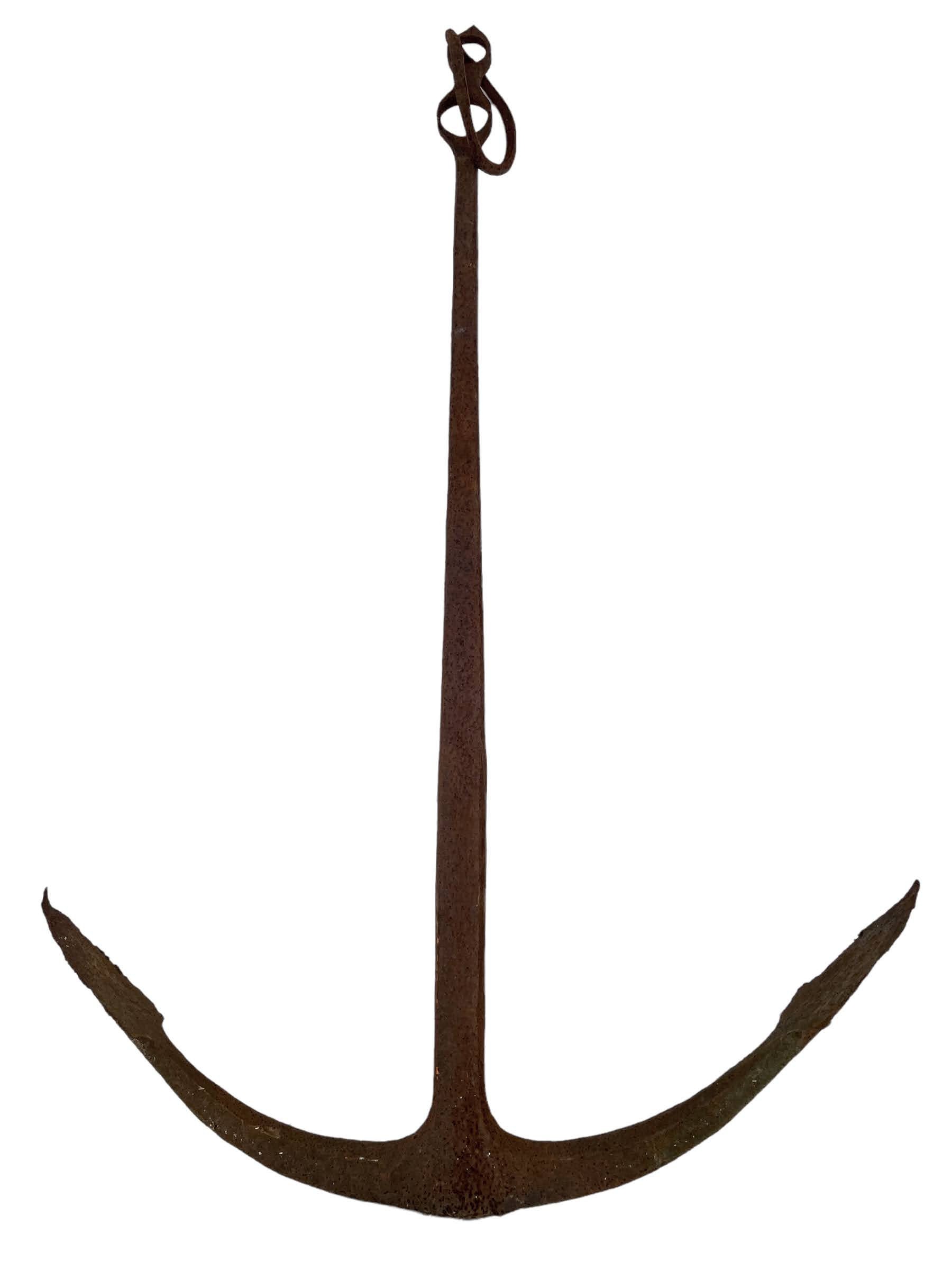 Antique French Large Old Metal Iron Ship Boat Anchor Mooring Hook