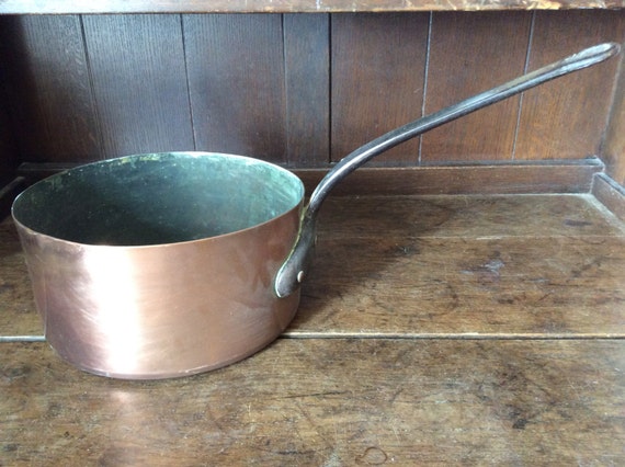 Vintage French Extra Large Hanging Copper Cooking Pot Saucepan