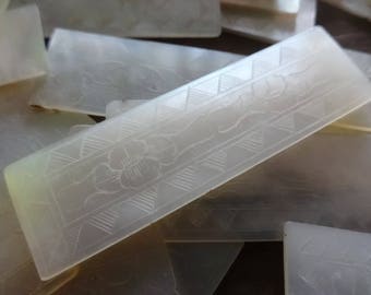 Antique Chinese mother of pearl gaming gambling tokens markers chips rectangular counters SOLD INDIVIDUALLY circa 1800-1850&#39;s / EVE Europe