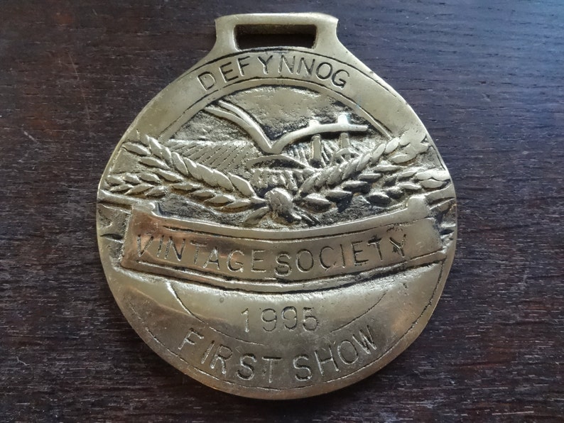 Vintage Welsh Defynnog Vintage Society First Show Horse Brass tack decor lucky charm good luck gift souvenir circa 1990/'s English Shop