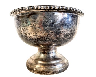 Vintage English Silver Plate Small Metal goblet trophy cup award prize engraved circa 1980's / EVE of Europe