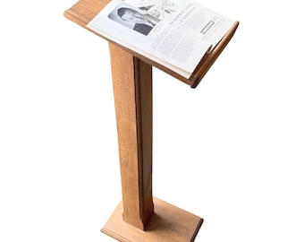 Vintage French Book Music Stand Wood Book Menu Program Art Work Speech Rest Speaker Narrator Display circa 1960-70s / EVE