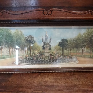 Vintage French Lourdes La Vierge Couronnee France Print Picture Wallhanging circa 1940-50&#39;s / EVE of Europe