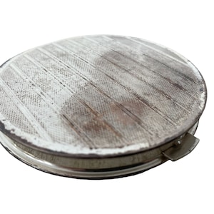 Vintage English Compact Metal Glass Powder Make-up circa 1960-70's / EVE