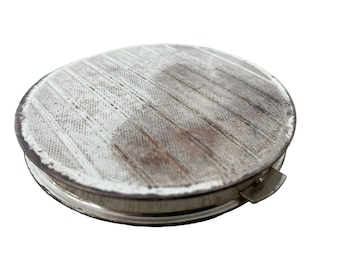Vintage English Compact Metal Glass Powder Make-up circa 1960-70's / EVE