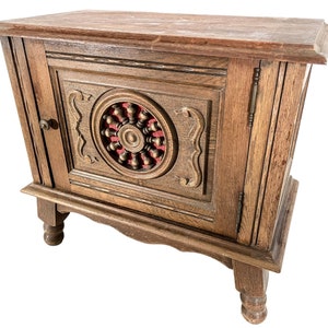 Vintage French Brittany Style Commode Cabinet Bedside Table Storage Box Chest Heavy Solid Furniture c1950-60&#39;s / EVE