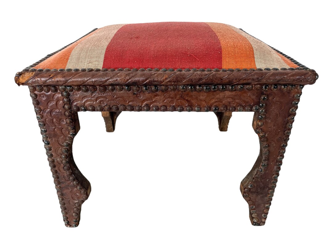 Padded Stool Vintage Moroccan Arabian Style Wooden Wood Small Chair ...