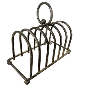 Vintage English Metal Toast Fois Gras Letter Envelope Breakfast Rack Stand Display Desk Gift circa 1960-70&#39;s / EVE