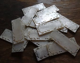 Antique Chinese INDIVIDUAL Mother Of Pearl Lattice Edged Gaming Chips Counters Tokens Hand Carved Engraved circa 1800-1900's / EVE of Europe