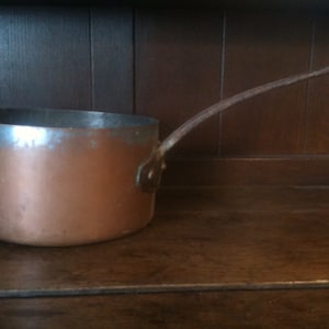 Vintage French Large Deep Metal Cooking Pot Saucepan circa 1950-60&#39;s / EVE of Europe