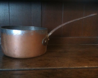 Vintage French Large Deep Metal Cooking Pot Saucepan circa 1950-60's / EVE of Europe