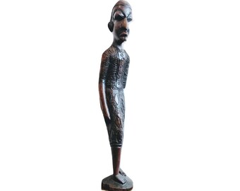 Vintage African Ibeji Male Man Wood Wooden Decorative Ornament Figurine Decorative Africa Art Sculpture Carving c1970-80's / EVE of Europe