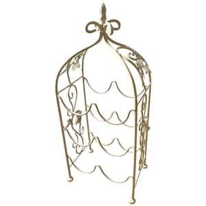 Vintage French Iron Six Bottle Wine Holder Store Display Shelf Unit Storage Rack Bar Cafe circa 1980-90&#39;s / EVE